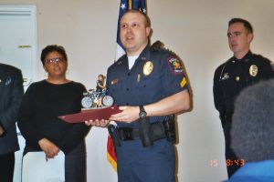 The Greer, SC Police Department accepts an award at Oakland Place